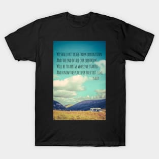 TS Eliot Travel Quote Poster T-Shirt